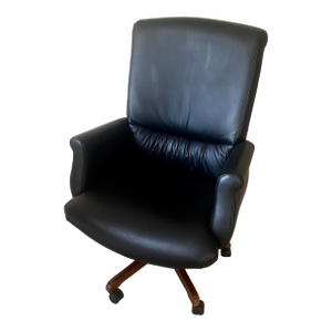 Executive Kimball International Executive Black Leather Office Desk Chair Excellent Mint Condition.