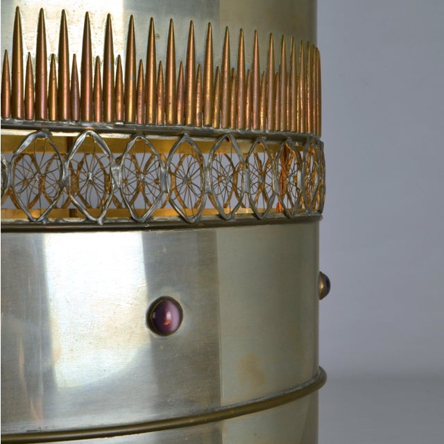 Metal Pendant Lamp with Brass and Copper Decorations For Sale - Image 18 of 18