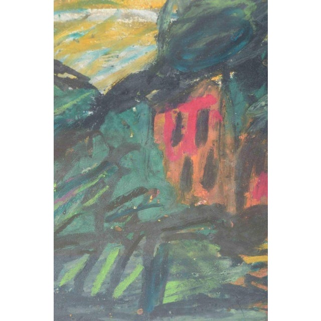 Modern Bengt Delefors, Expressive Landscape, Gouache on Paper, 1960s-1970s For Sale - Image 3 of 6