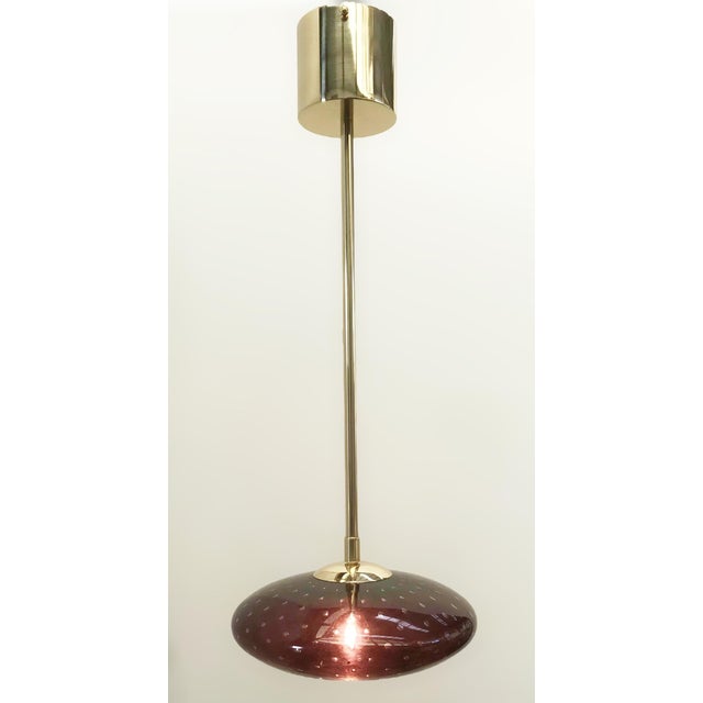 Uno Polished Brass Amethyst Bubbles Shade Pendant by Fabio LTD For Sale - Image 6 of 7