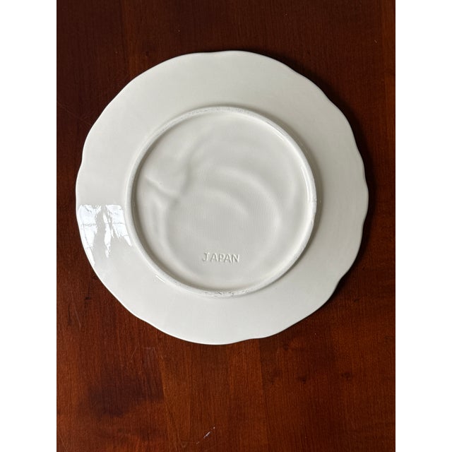 1970s White Majolica Style Fruit Plates— Set of Four For Sale - Image 11 of 12