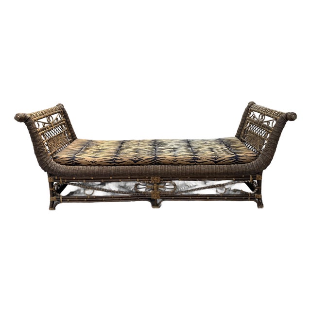 Stunning Vintage Rattan 7' Daybed For Sale