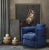 Navy Blue Kennedy Navy Velvet Swivel Chair For Sale - Image 8 of 10
