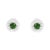 This modern pair of diamond studs features color treated green diamonds in a bezel setting. The sleek design is crafted in...