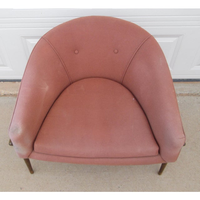 Mid 20th Century Low Barrel Frame Lounge Chair For Sale - Image 9 of 11
