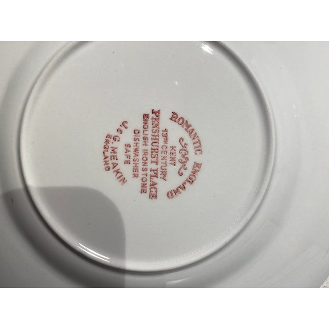 Ceramic Vintage J&g Meakin Red Romantic England Bread Plates- Set of 4 For Sale - Image 7 of 11