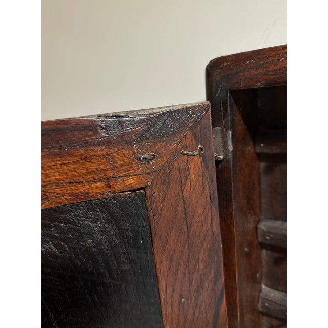 Coffee Antique Rustic Wooden Wall-Mounted Key Cabinet, 9 Hooks For Sale - Image 8 of 12