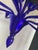 Contemporary Murano glass chandelier in decò style decorated in very lively and sparkling electric blue which makes it...