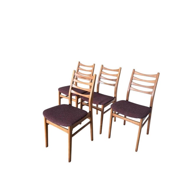 1960s Mid-Century Ladder Back Dining Chairs in Beech and Oak from GDR, 1960s, Set of 4 For Sale - Image 5 of 8