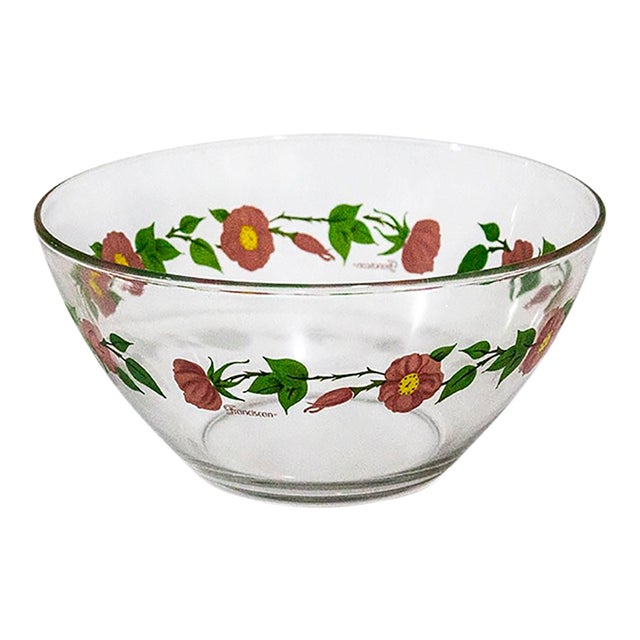 1960s Franciscan Glassware Desert Rose Bowl Signed Chairish
