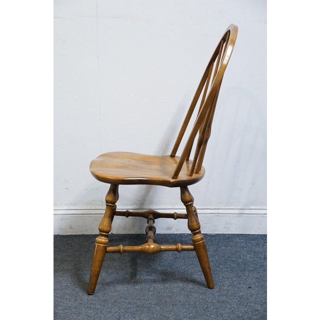 Ethan Allen Circa 1776 Collection Solid Maple Early American Bowback Windsor Dining Side Chair 18-6211 For Sale - Image 9 of 11