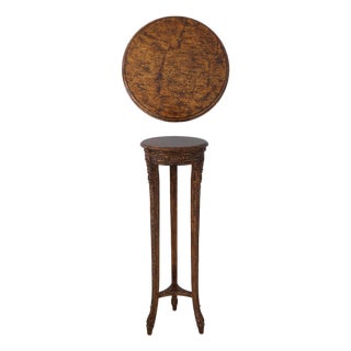 Carved French Style Round Pedestal Table For Sale