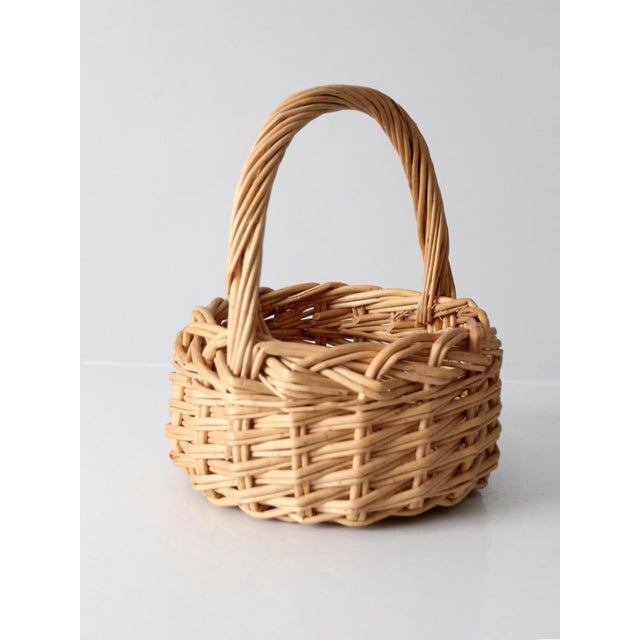 Vintage Wicker Gathering Basket For Sale - Image 11 of 12