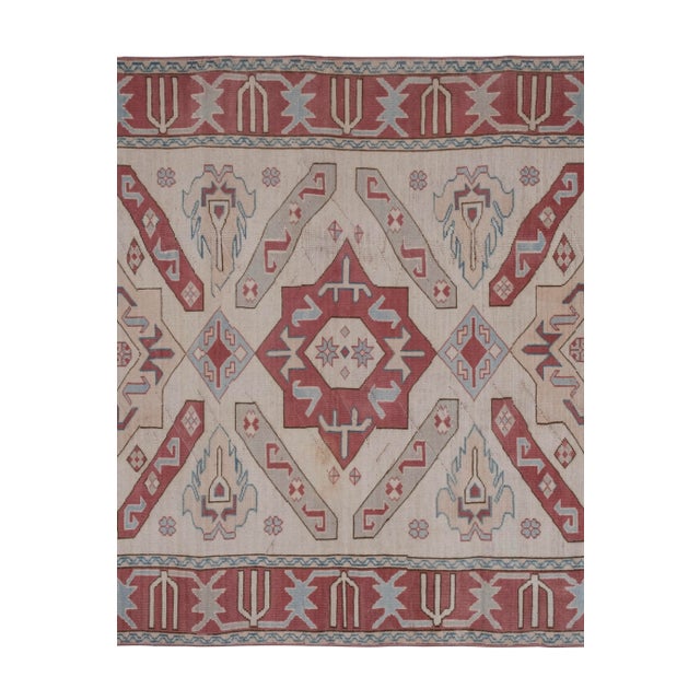 Mid-Century Modern Turkish Oushak Rug With Mid-Century Modern Style in Soft Muted Colors 5'9" X 8'5" For Sale - Image 3 of 11