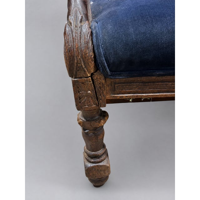 19th Century Renaissance Revival Carved Lion Oak Arm Chair For Sale - Image 4 of 8