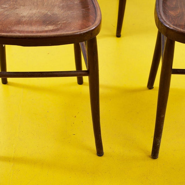 Vintage Wooden Chairs, Set of 4 For Sale - Image 3 of 7