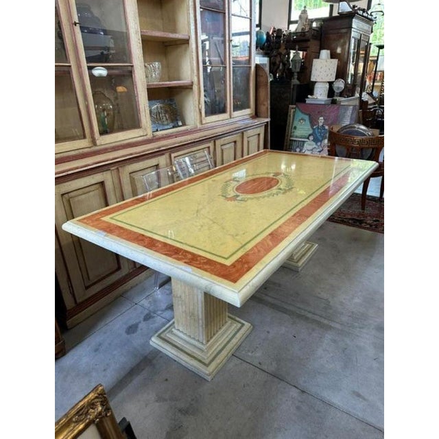 Marble Dining Table with Column Bases, 1970s For Sale - Image 13 of 18