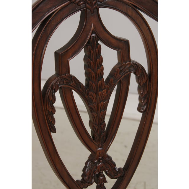 Set of 6 Maitland Smith Shield Back Mahogany Dining Chairs For Sale - Image 15 of 18
