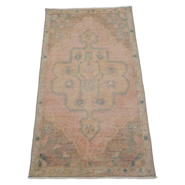 1970s Hand Knotted Door Mat, Entryway Rug, Bath Mat, Kitchen Decor, Small Rug, Turkish Rug - 1′8″ × 3′1″ For Sale - Image 5 of 9