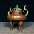 Chinese Vintage Gilt Bronze Tripod Censer - Imperial Incense Burner With Handles For Sale - Image 3 of 9