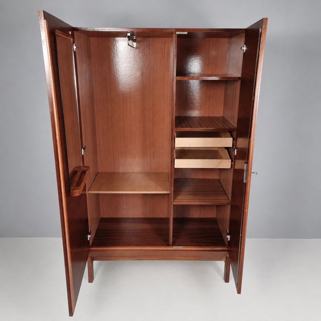 Vintage Wardrobe in Beech, 1970s, in Very Good conditions. Designed 1970 to 1979