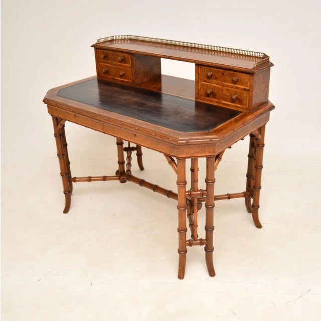 Burr Walnut Writing Desk from Howard & Sons, 1860s For Sale - Image 3 of 15