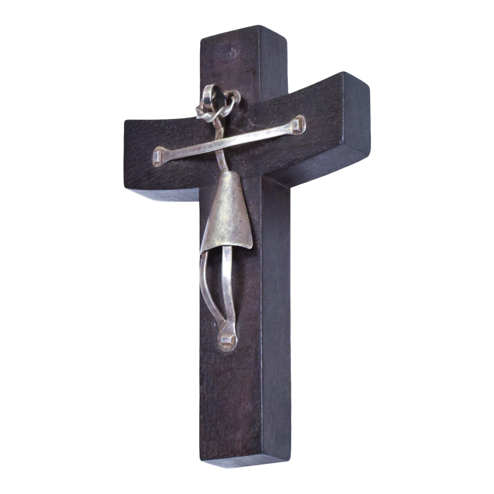 1940s Los Castillo Abstract Cross Thick Mahogany Wood +