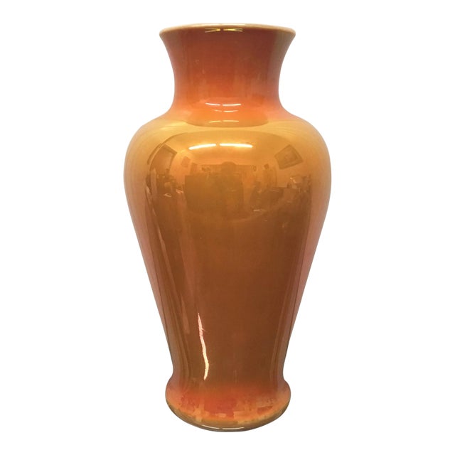 1920s Imperial Freehand Orange Vase For Sale
