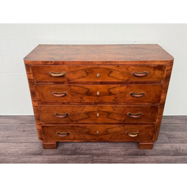 Vintage Italian Chest of Drawers in Burl Wood, 1930s For Sale - Image 4 of 17