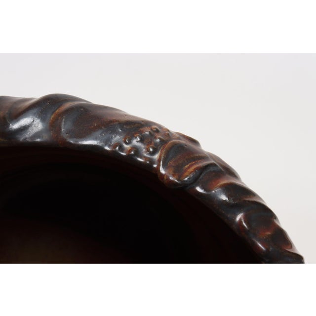 Large Vintage Red, Ochre and Slate Incised Ceramic Planter by Deanna Nichols For Sale - Image 15 of 18