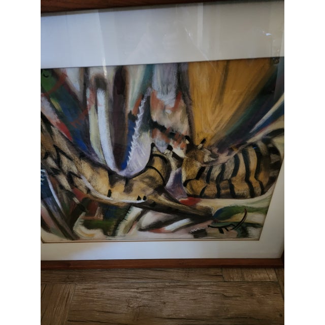 Abstract Isabel Stensland Pastel Animal Drawing For Sale - Image 3 of 9