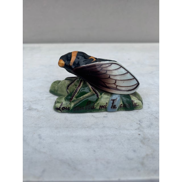 Majolica cicada Sicard, circa 1940. From South of France (Provence).