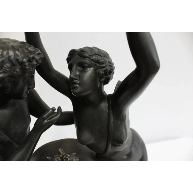 Metal Pendulum Regulating Psyche Crowning Love by Claude Michallon, 1900s For Sale - Image 7 of 18