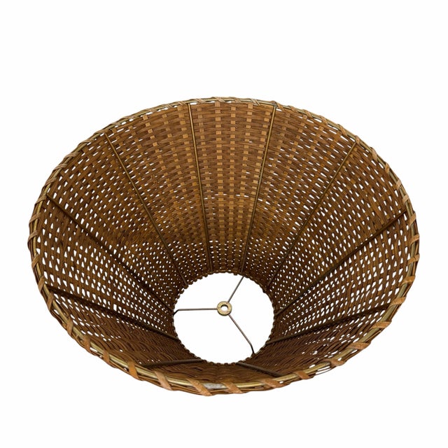 Late 20th Century Vintage Hand Woven Rattan Lampshade For Sale - Image 5 of 5