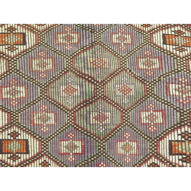 Tan 1960s Nomadic Turkish Kilim - 54"x113" For Sale - Image 8 of 12