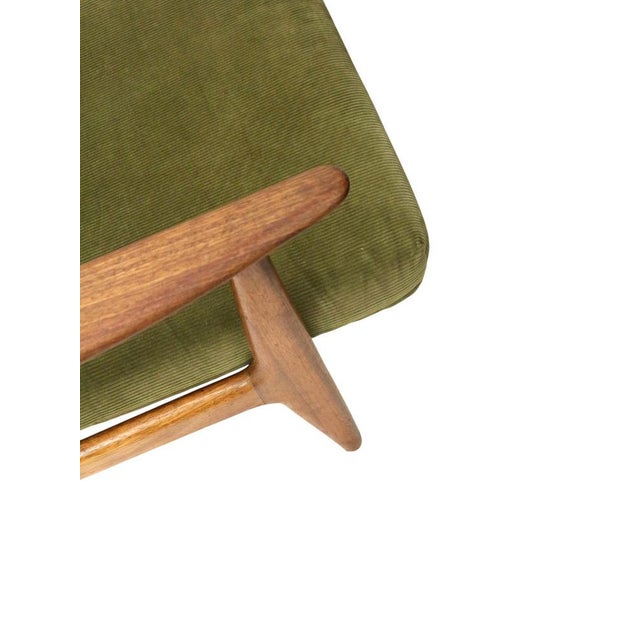 Vintage Scandinavian armchair with green corduroy upholstery from the 1970s. Dimensions: Backrest height: 67 cm Seat...