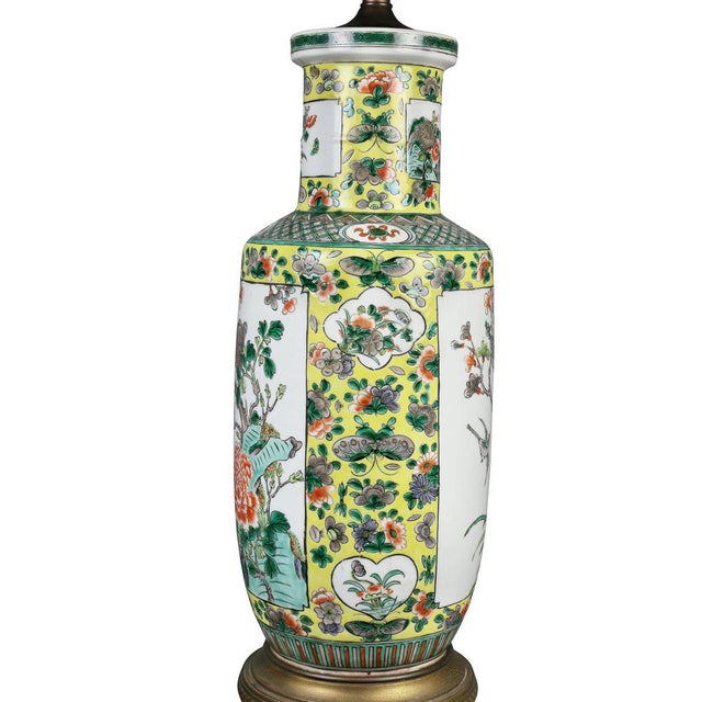 Chinese Famille Verte Rouleau Form Table Lamp For Sale In Boston - Image 6 of 11