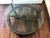 18th Century Wooden Wagon Wheel Indutrial Accent Spanish Table With Glass Top For Sale - Image 5 of 11