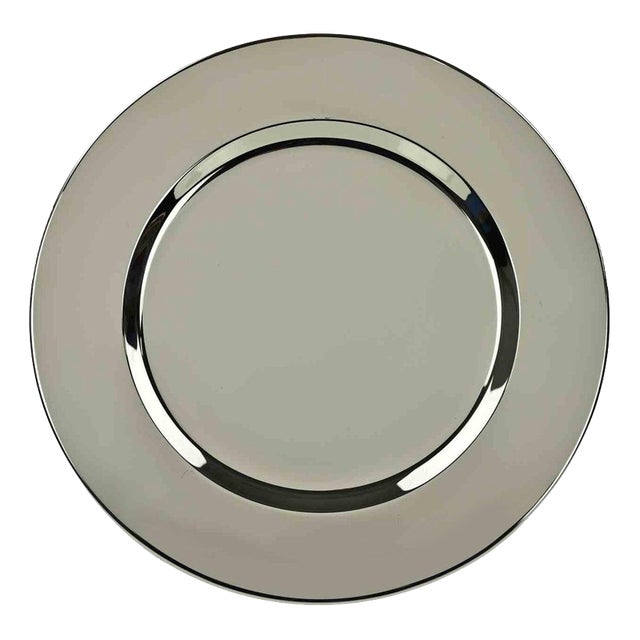 Vintage Silver Plated Serving Plate, Italy, 1970s For Sale