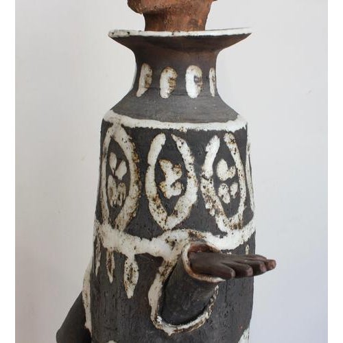 Albert Thiry, Robed Figure' French Stoneware Sculpture1960s, Stoneware For Sale - Image 13 of 18