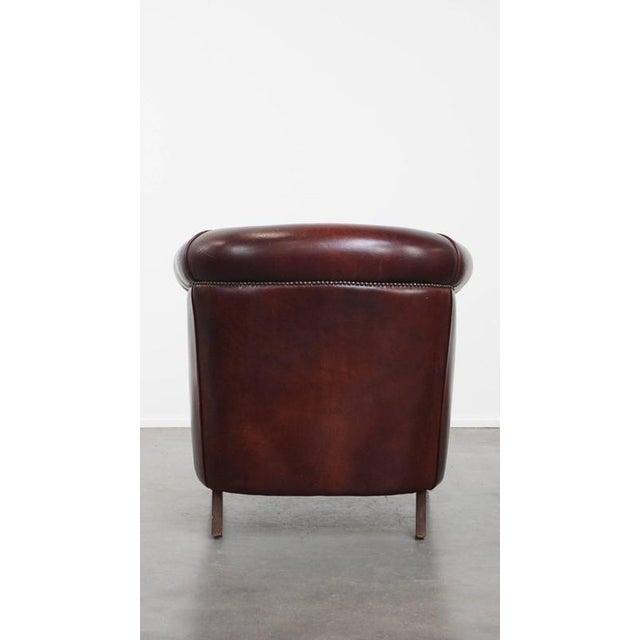 English Cowhide Club Chair with Fixed Seat Cushion For Sale - Image 4 of 15