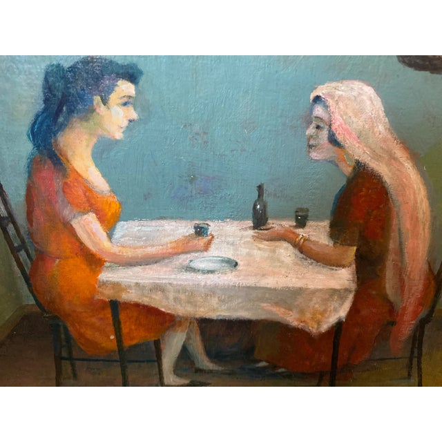 Mid 20th Century Xavier Barile “After Lunch Gossip Fortune Teller” Oil Painting Framed For Sale - Image 5 of 10