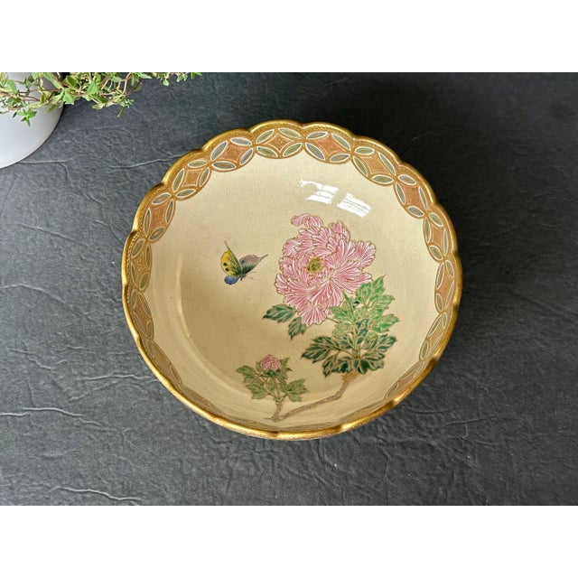 An amazing piece of Japanese 19th century ceramic art, this circa 1890 bowl has a royal Satsuma era mark and shows...