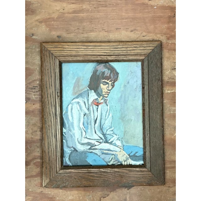 Mid 20th Century Vintage Portrait Painting of Man For Sale - Image 5 of 12