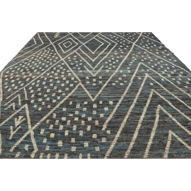 Vintage Modern Desert Nightfall Moroccan Rug - 08'02 X 10'02. For Sale - Image 4 of 11