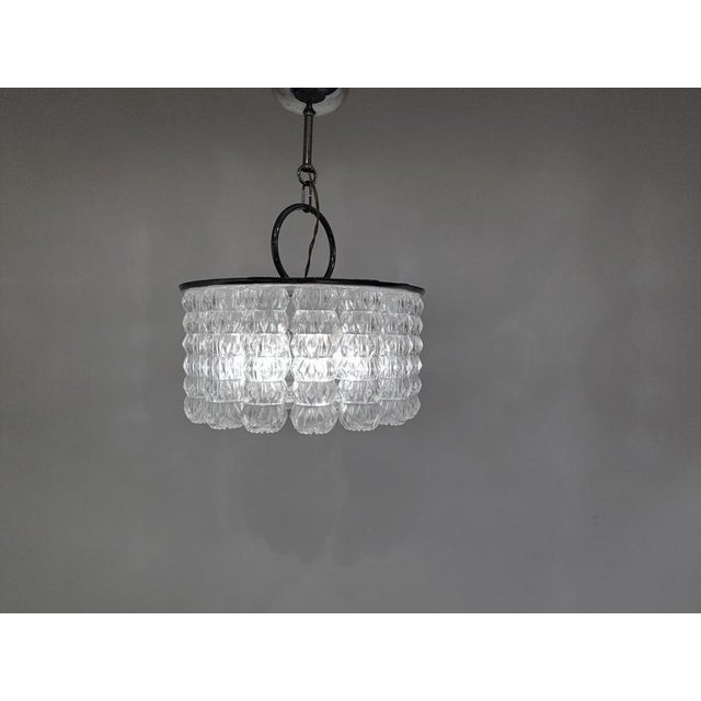 Glass Mid-Century Glass and Chrome Chandelier, 1960s For Sale - Image 7 of 10