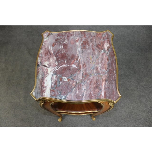 Brown Pair Dore' Bronze Mounted French Louis XV Night Stands Attr. Joseph Zweiner For Sale - Image 8 of 17