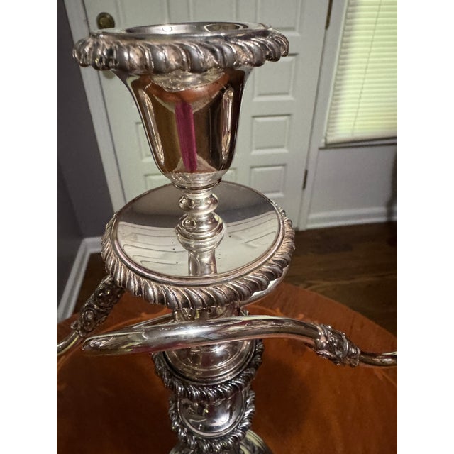 Mid 20th Century Silver Plate Three Nozzle Candelabra. For Sale In Birmingham - Image 6 of 11