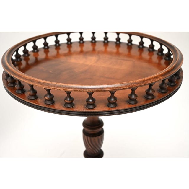 Georgian Gallery Top Wine Table, 1930 For Sale - Image 4 of 7