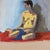 Nude Portrait Painting of a Woman in Red and Blue - 12" X 16" For Sale In Oklahoma City - Image 6 of 8